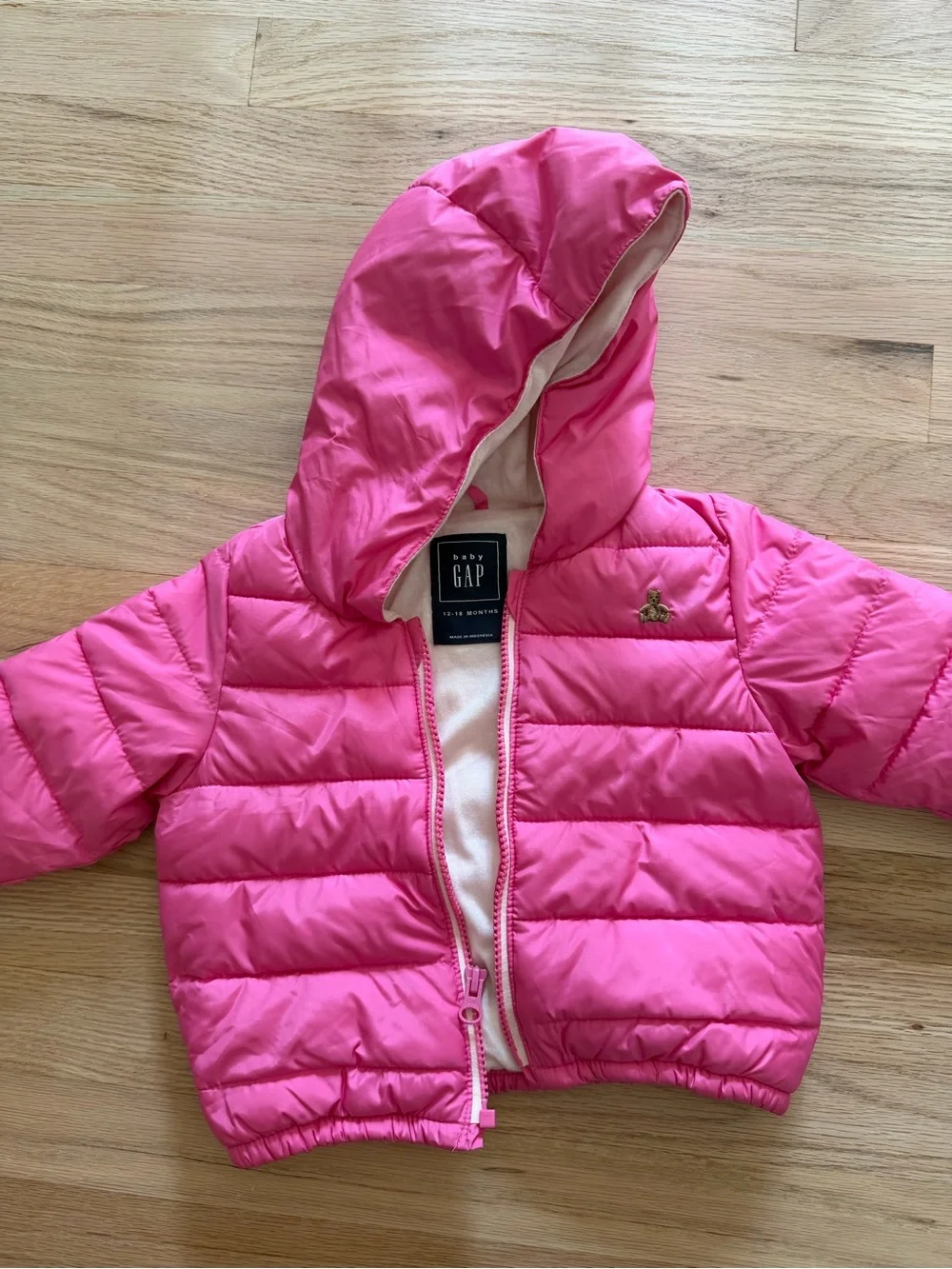 GAP Hot Pink Hooded Puffer Jacket